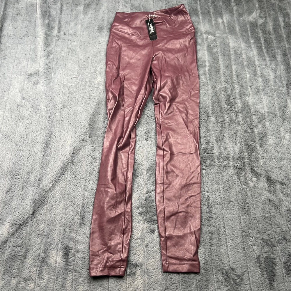White House Black Market Vegan Leather Runway Legging Cabernet 570333474 Sz 0